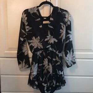 Lioness Black Floral Romper